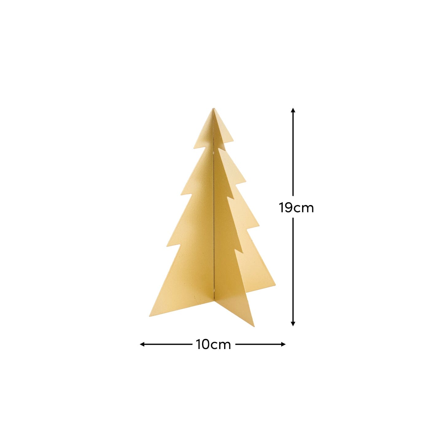 Falun 19cm Metal Tree Ornament - Gold - Laura James