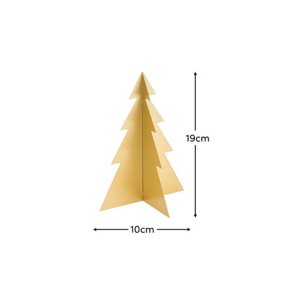 Falun 19cm Metal Tree Ornament - Gold - Laura James
