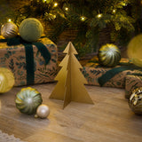 Falun 19cm Metal Tree Ornament - Gold - Laura James