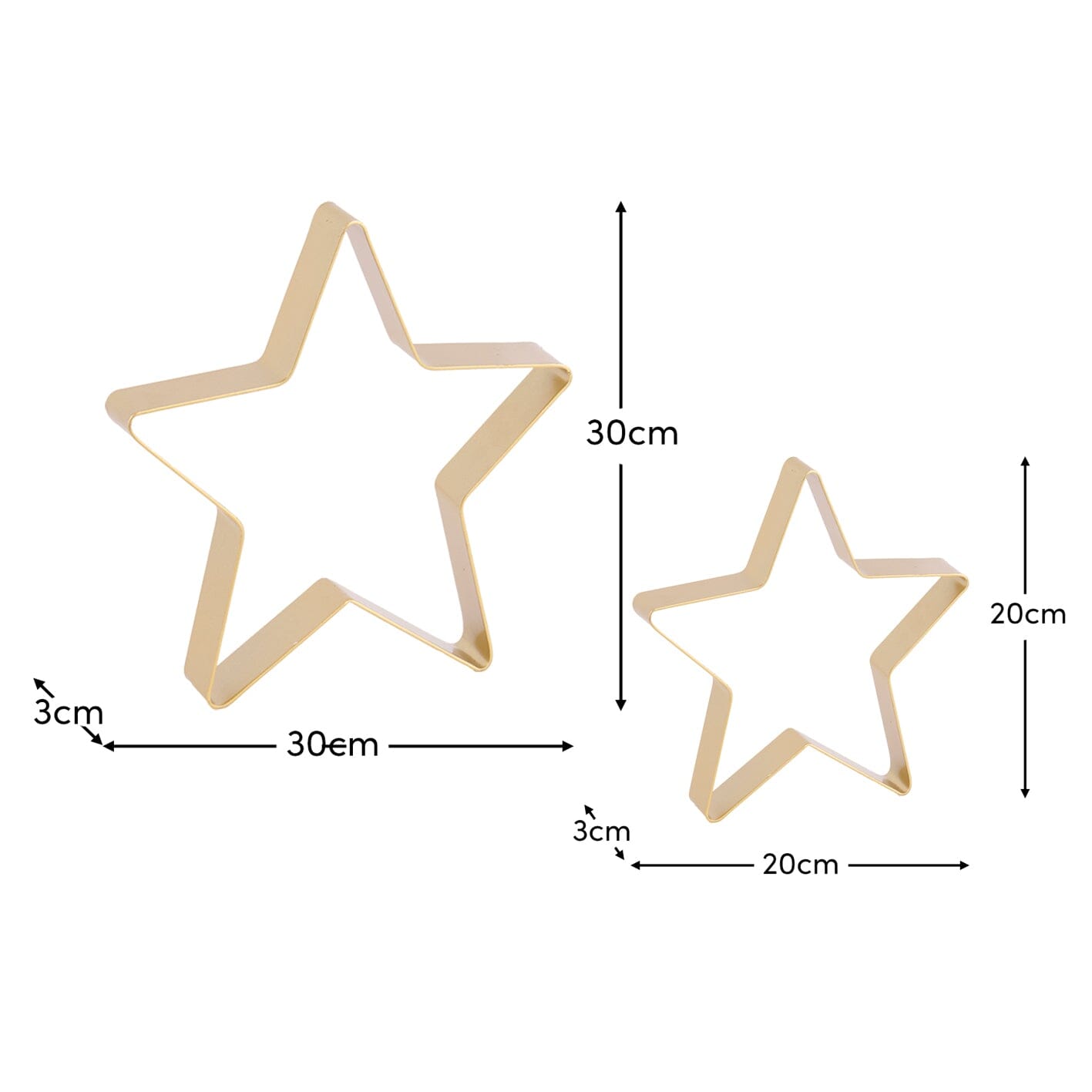 Falun Metal Standing Star Ornament - Set of 2 - Gold -Laura James