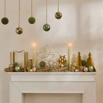 Falun Metal Standing Star Ornament - Set of 2 - Gold -Laura James