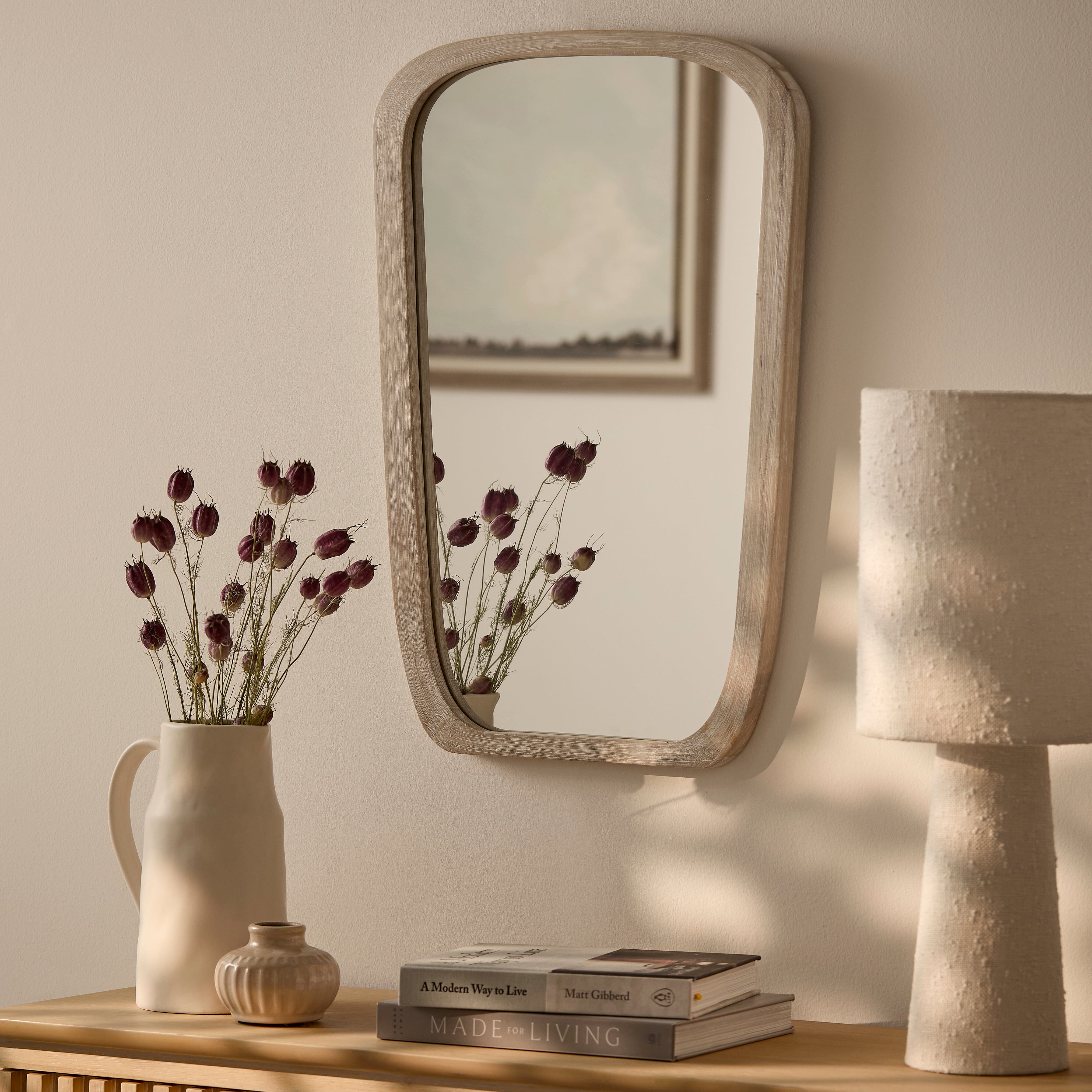 Farleigh Small Whitewash Wooden Mirror – Laura James