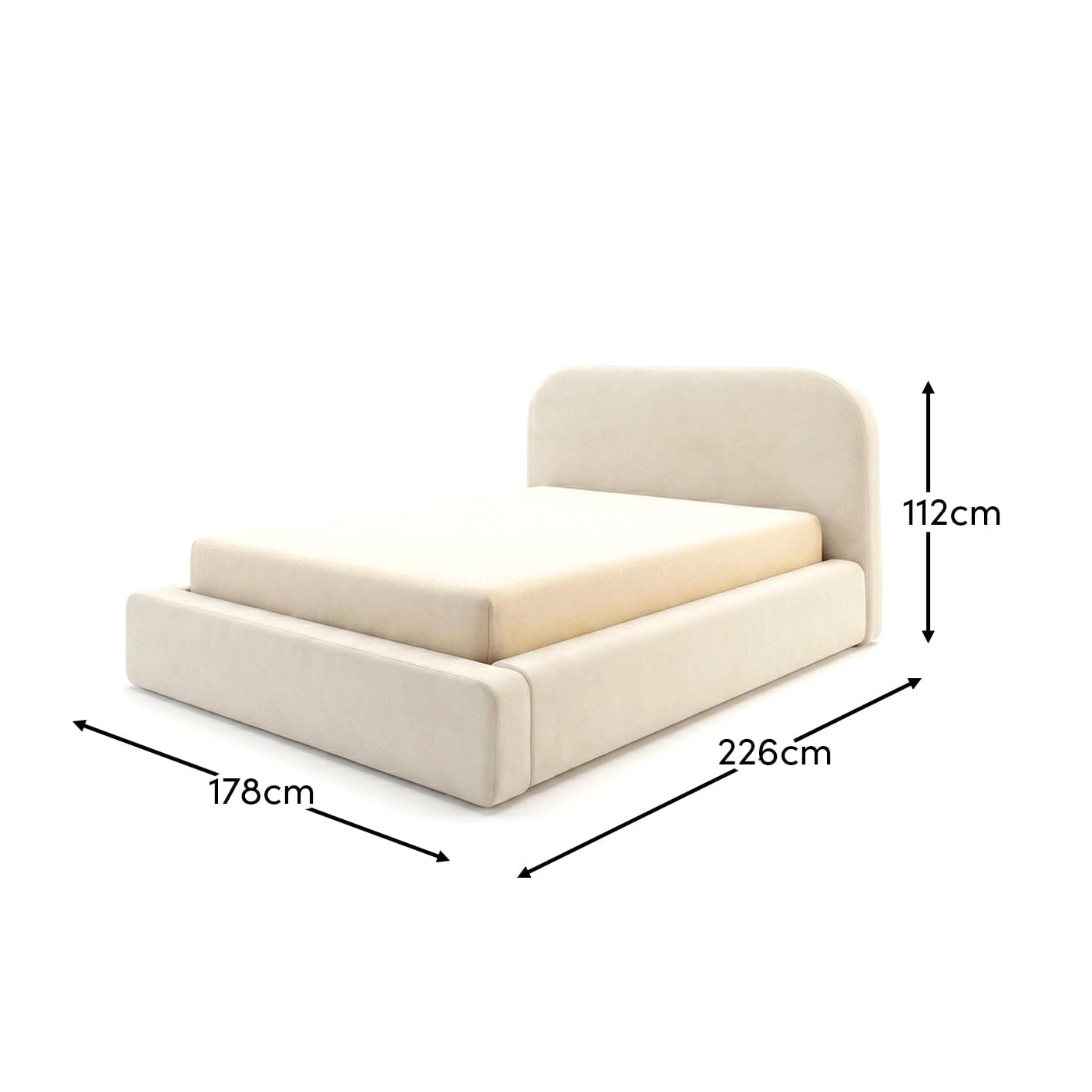 Farrah Double Ottoman Bed - Ivory - Laura James