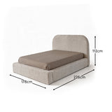 Farrah Double Ottoman Bed - Oat Boucle - Lauira James