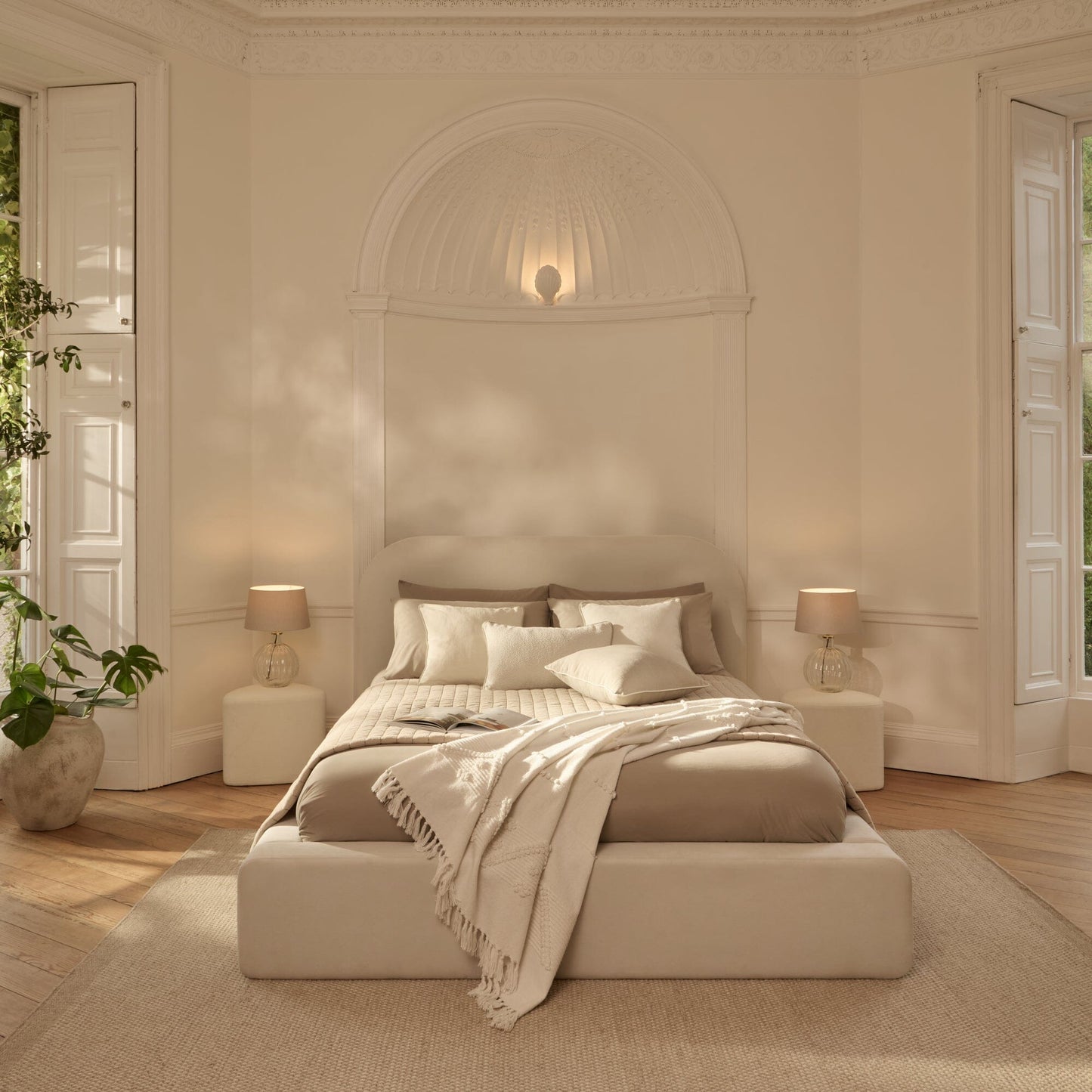 Farrah Double Ottoman Bed - Ivory