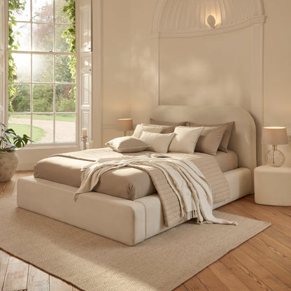 Farrah Double Ottoman Bed - Ivory