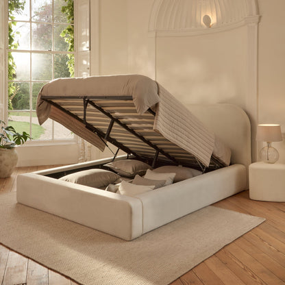 Farrah Double Ottoman Bed - Ivory