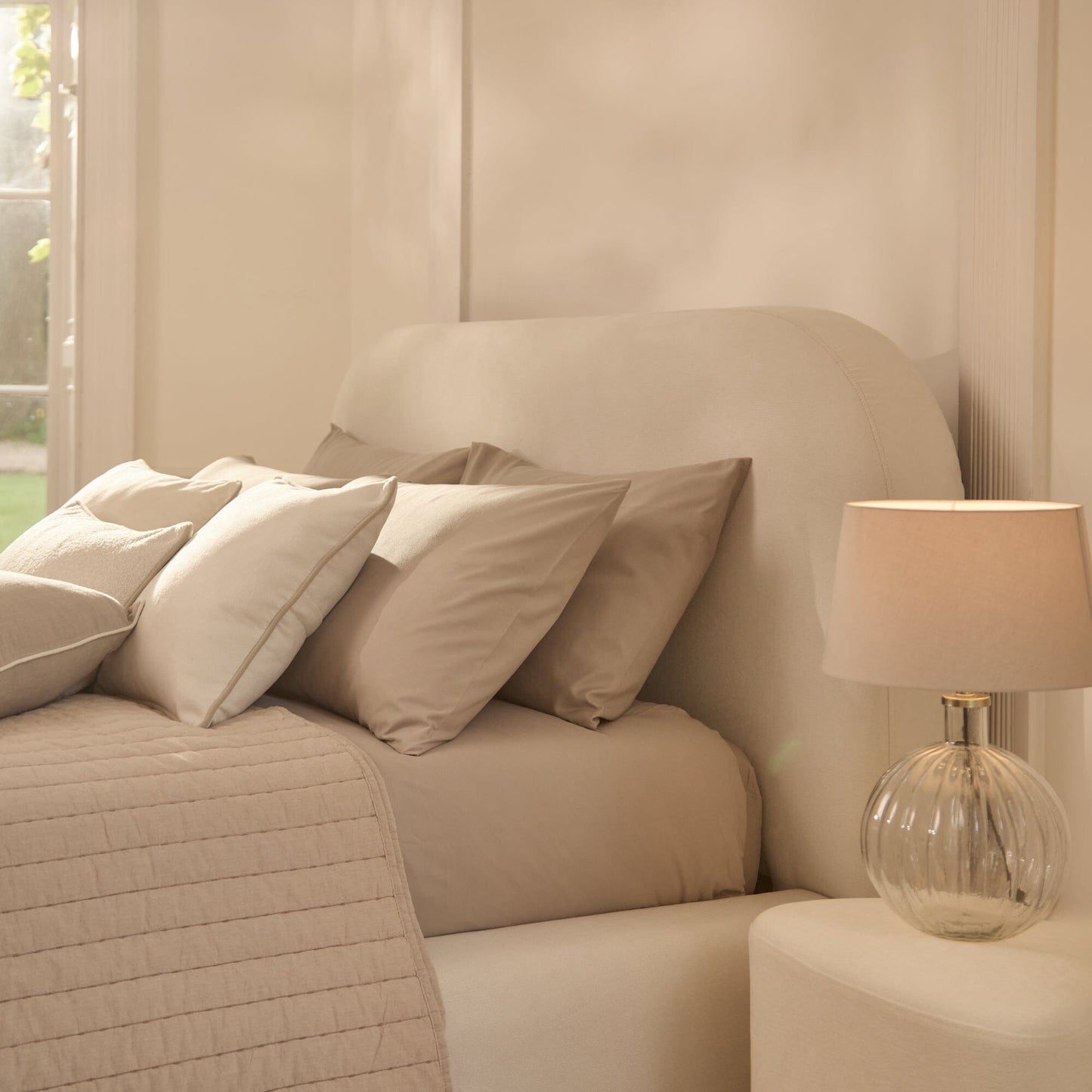 Farrah Double Ottoman Bed - Ivory