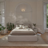 Farrah King Ottoman Bed - Oat Boucle - Laura James