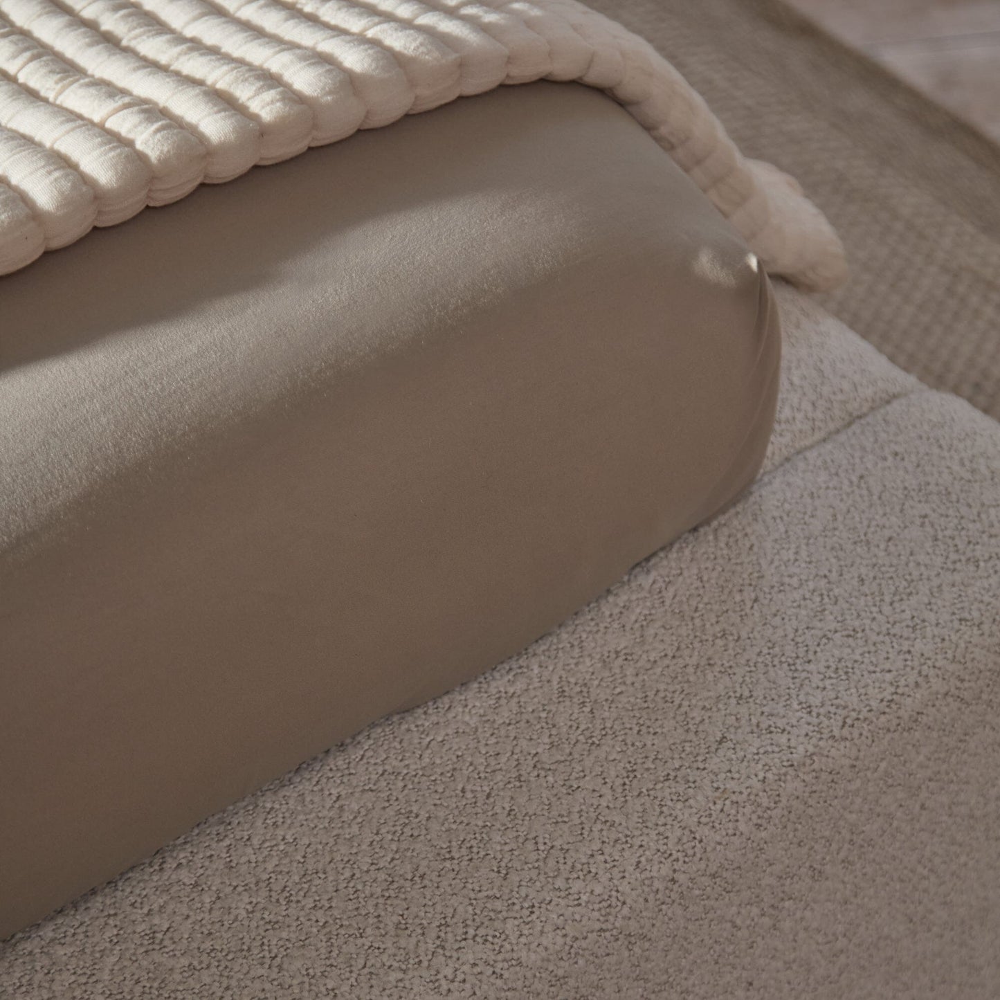 Farrah Double Ottoman Bed - Oat Boucle