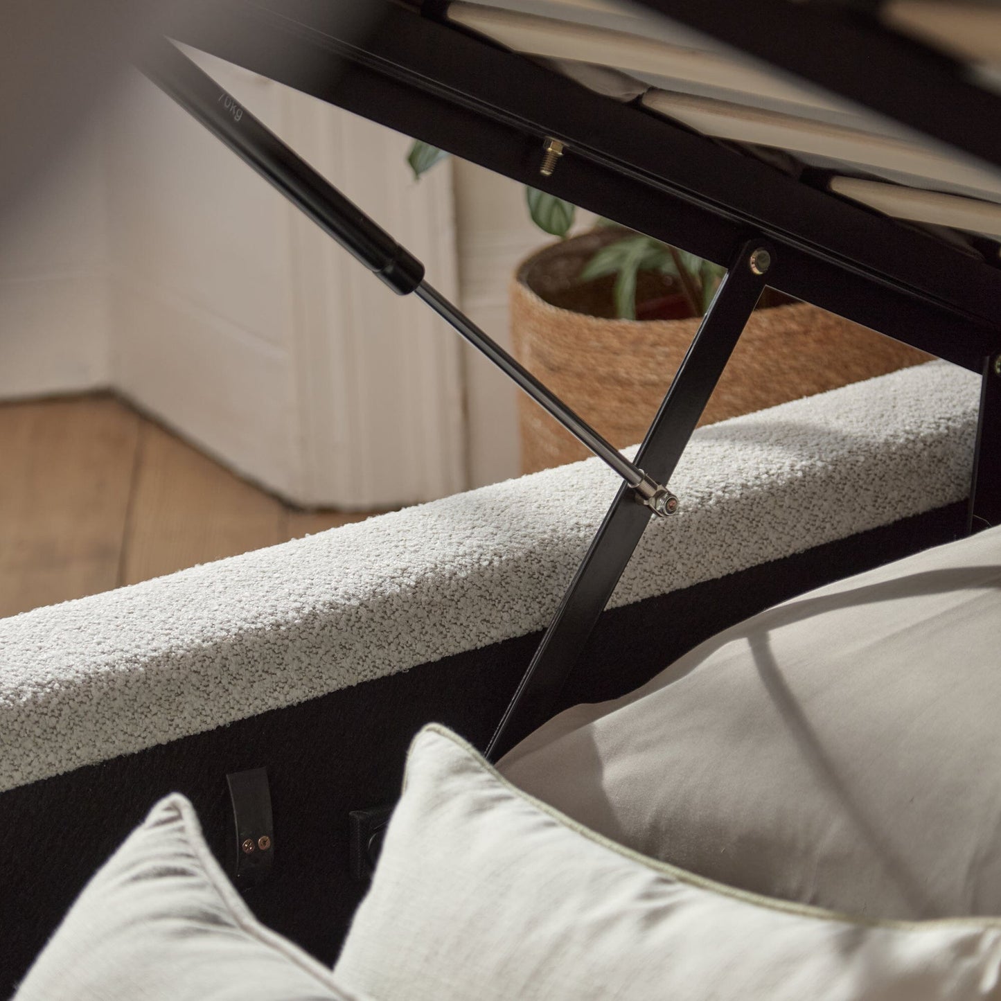 Farrah Double Ottoman Bed - Oat Boucle