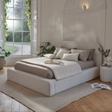 Farrah Double Ottoman Bed - Oat Boucle