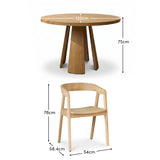 Farren Whitewash Oak Round Dining Table Set - 4 Seater - Ella Whitewash Oak Armchairs - Laura James