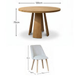 Freya Oat Boucle Dining Chair - Set of 2 - Whitewash Oak Legs - Laura James 
