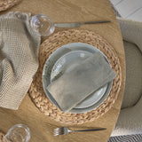 Farren 120cm Whitewash Oak Round Dining Table Set - 4 Seater - Freya Oat Boucle Armchairs with Whitewash Legs - Laura James