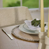 Farren Whitewash Oak Round Dining Table Set - 4 Seater - Freya Oat Boucle Dining Chairs - Whitewash Oak Legs