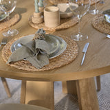 Farren 120cm Whitewash Oak Round Dining Table Set - 4 Seater - Freya Sand Dining Chairs with Whitewash Legs - Laura James