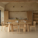 Farren Whitewash Oval Dining Table Set - 6 Seater - Tilly Dining Chairs - Whitewash Oak Legs - Laura James