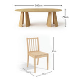 Farren Whitewash Oval Dining Table Set - 6 Seater - Tilly Dining Chairs - Whitewash Oak Legs - Laura James