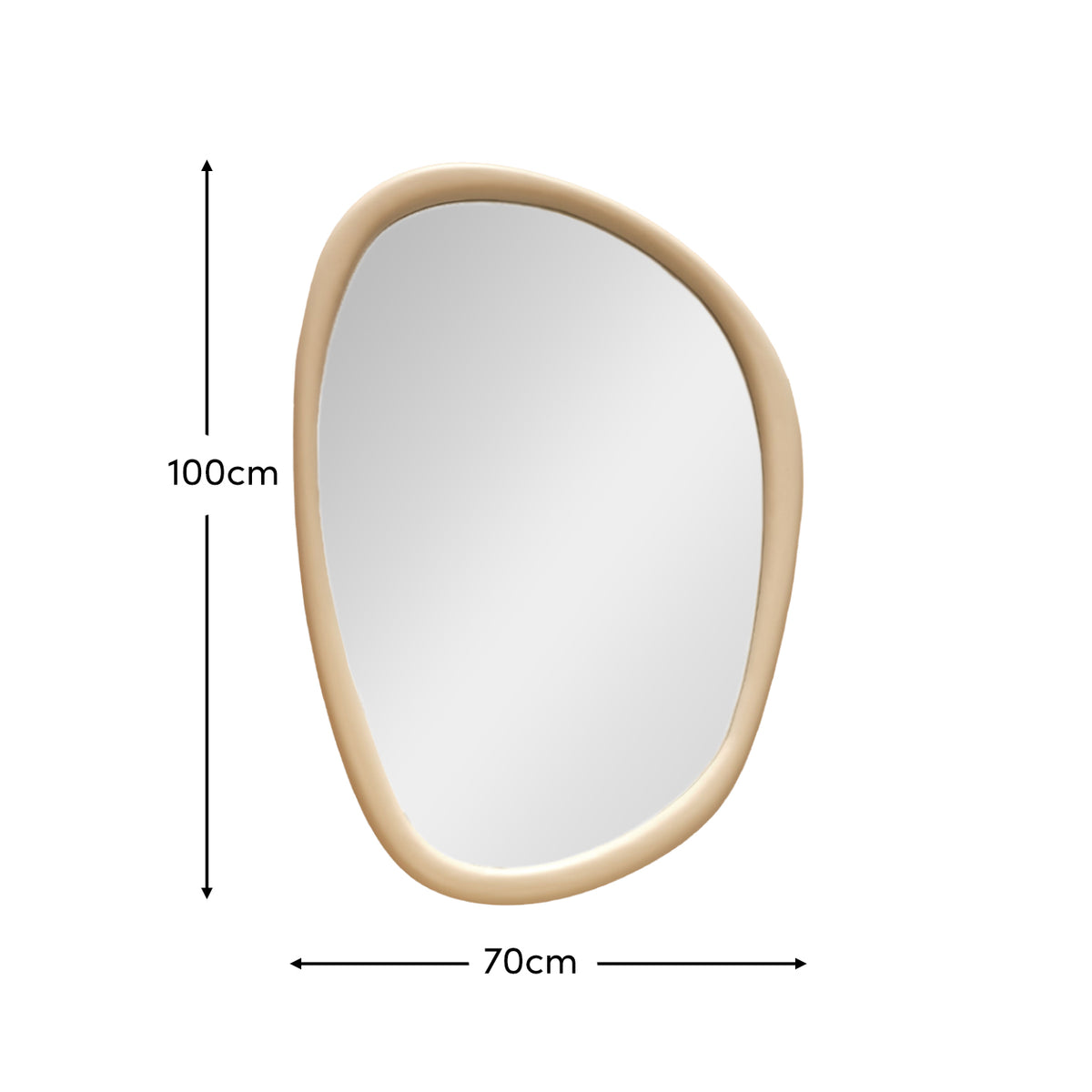 Fawley 100x70cm Freeform Wall Mirror - Oatmeal - Laura James 