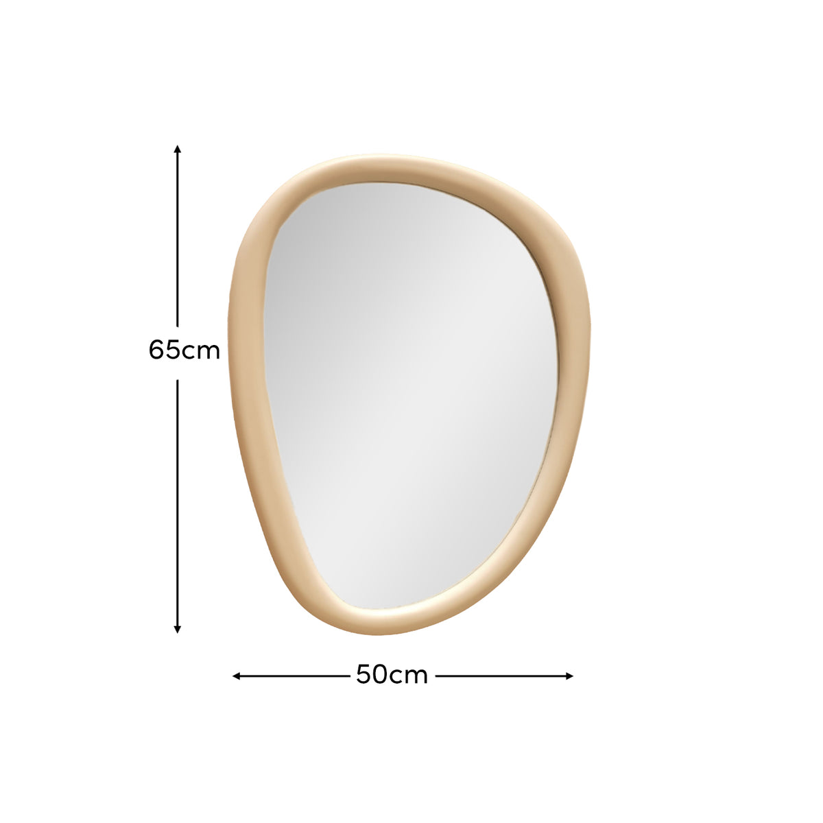Fawley 65x50cm Freeform Wall Mirror - Oatmeal - Laura James 