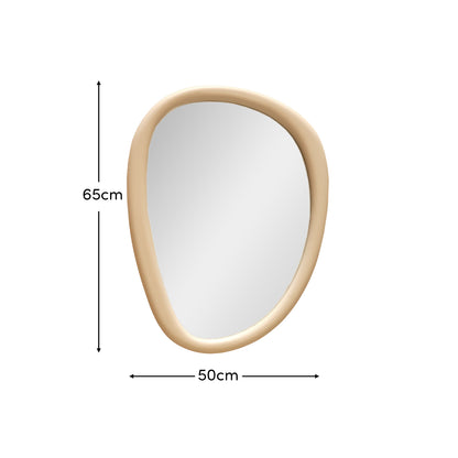 Fawley 65x50cm Freeform Wall Mirror - Oatmeal - Laura James 