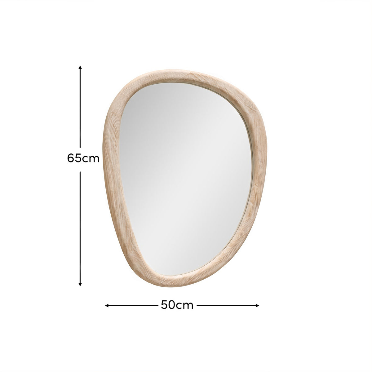 Fawley 65x50cm Freeform Wall Mirror - Whitewash