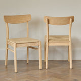 Faye Whitewash Oak Dining Chairs - Set of 2 - Laura James 