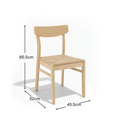 Faye Whitewash Oak Dining Chairs - Set of 2 - Laura James 