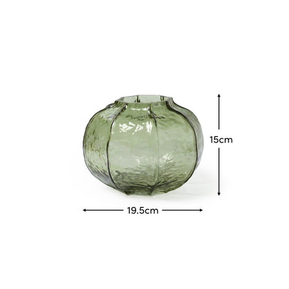 Ferrara 15cm Glass Vase - Olive Green - Laura James 