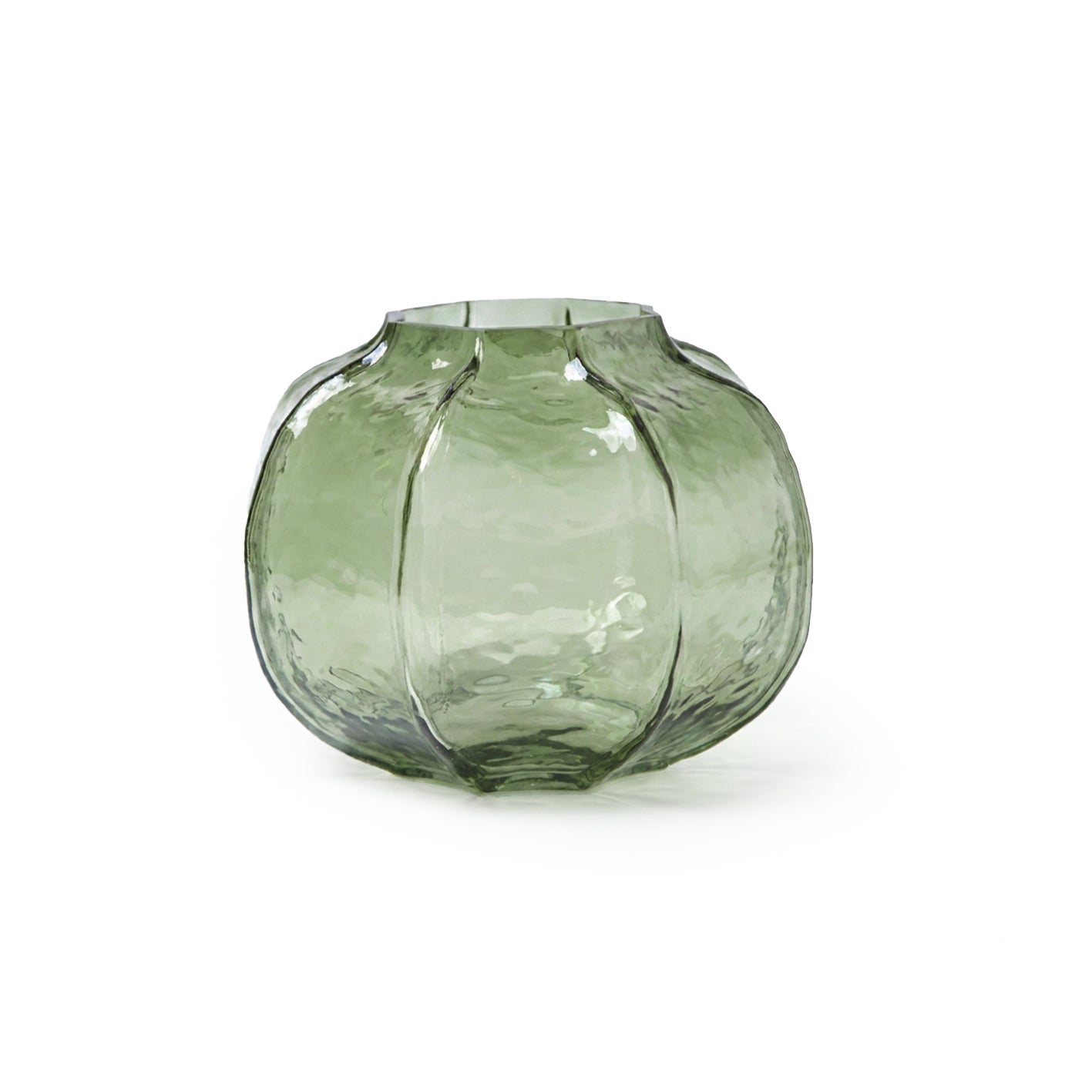 Ferrara 18cm Glass Vase - Olive Green - Laura James 