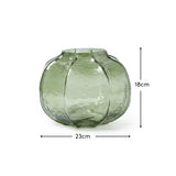 Ferrara 18cm Glass Vase - Olive Green - Laura James 