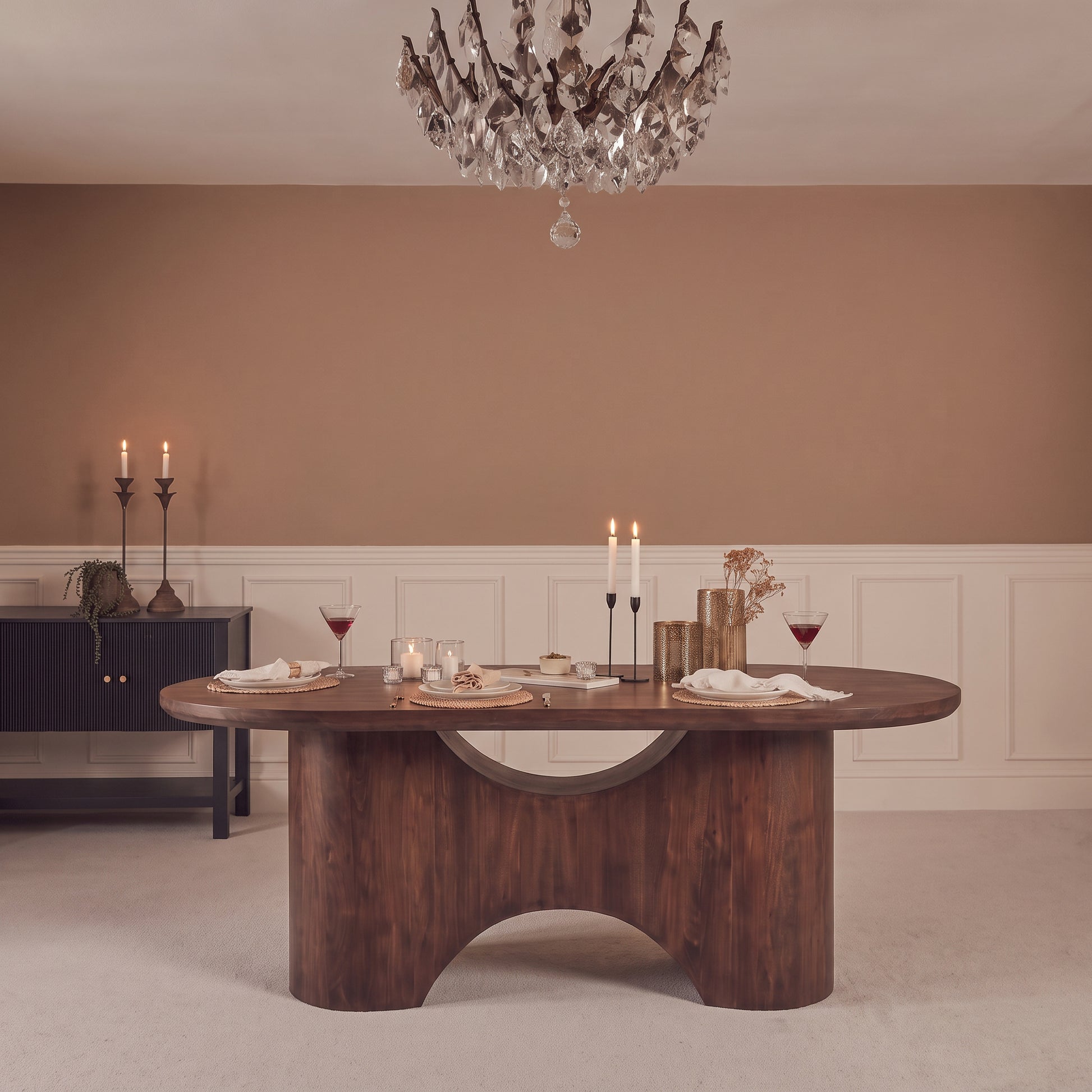 Octavia 220cm Coffee Brown Mango Wood Dining Table - Laura James 