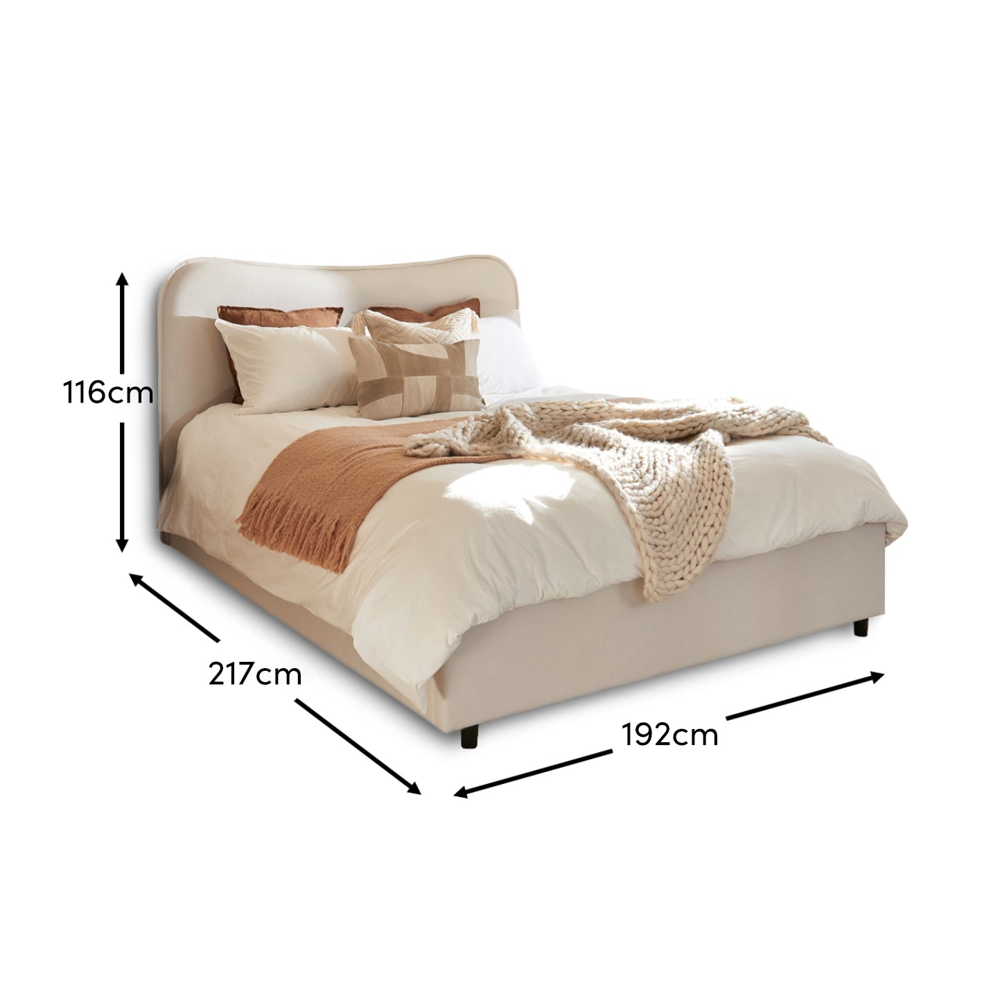Finola Super King Ottoman Bed - Ivory - Laura James