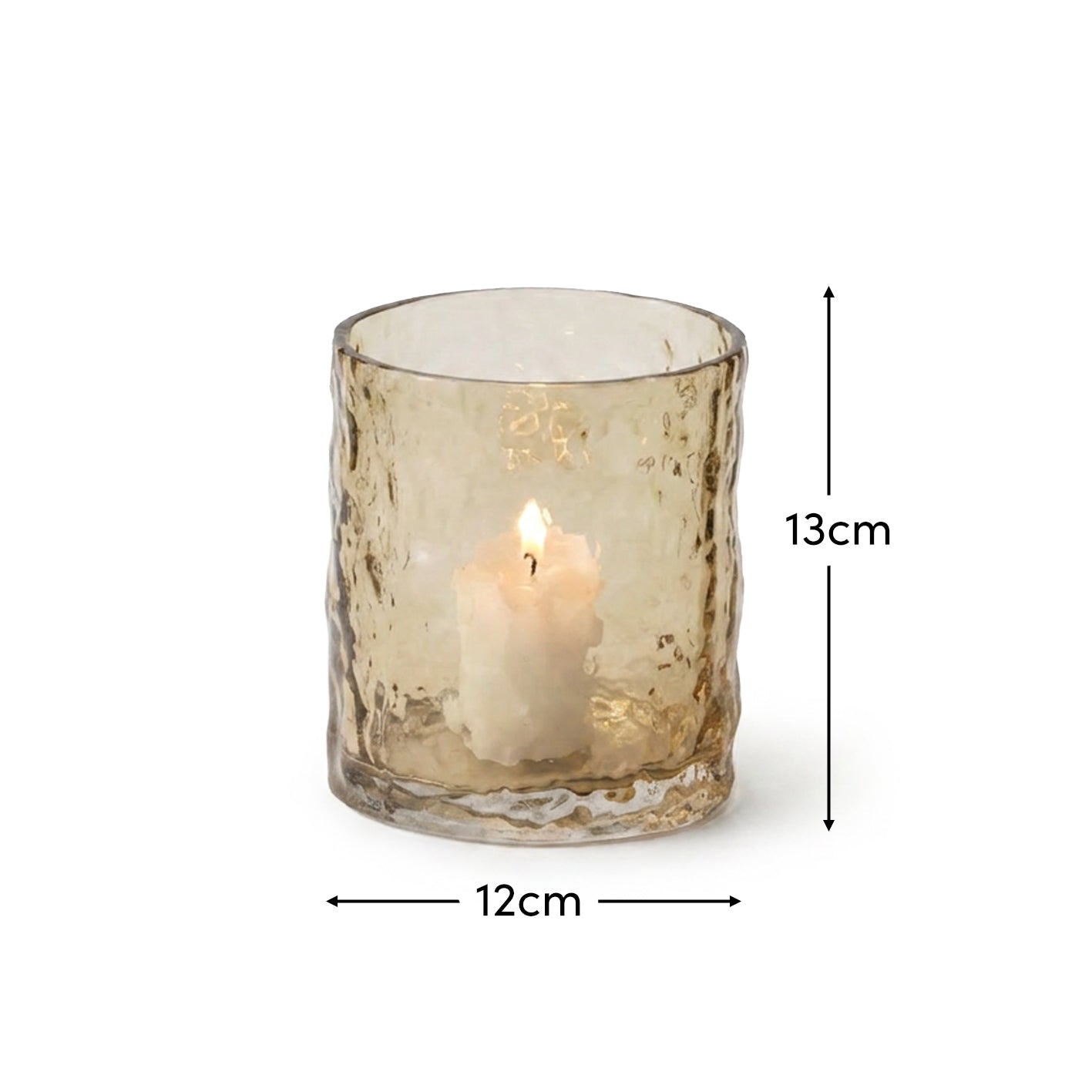 Fiorana 13cm Glass Hurricane - Driftwood - Laura James 