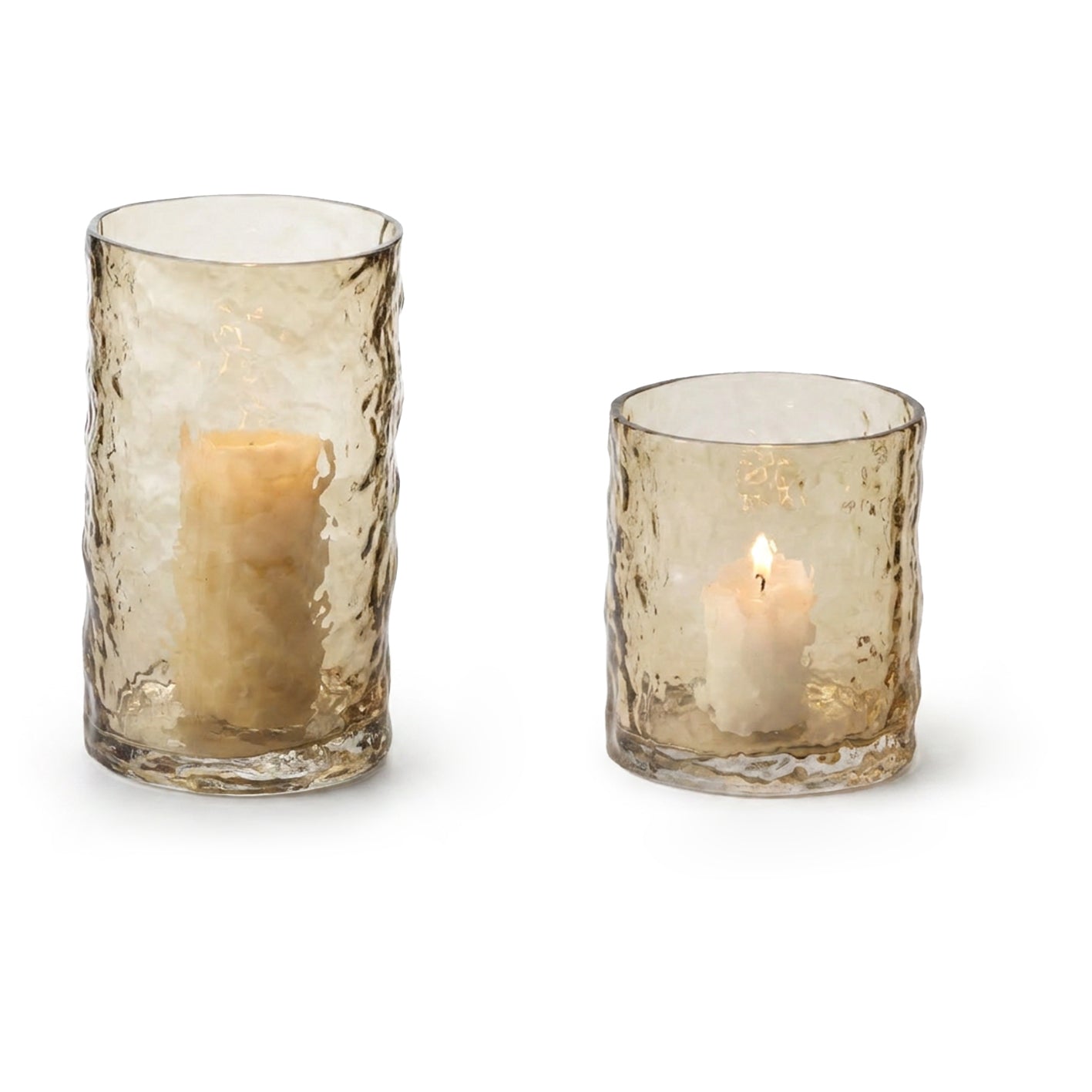 Fiorana Glass Hurricane - Set of 2 - Driftwood - Laura James 
