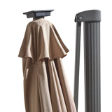 Fira Cappuccino LED Parasol - 2.5m Square Cantilever - Laura James