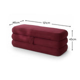 Fleur Storage Ottoman - Burgundy Red - Laura James
