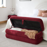 Fleur Large Storage Ottoman - Burgundy Red - Laura James 