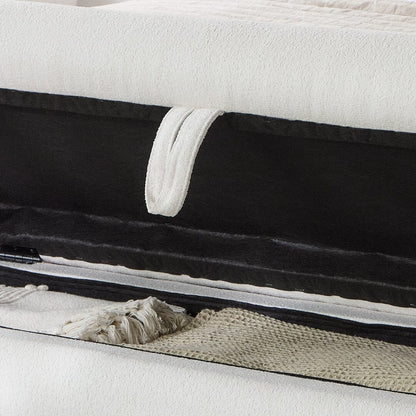 Fleur Large Footstool - Chalk White Boucle - Laura James