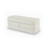 Fleur Large Footstool - Ivory - Laura James