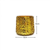 Flivik 12cm Glass Tea Light Holder - Set Of 3  - Gold