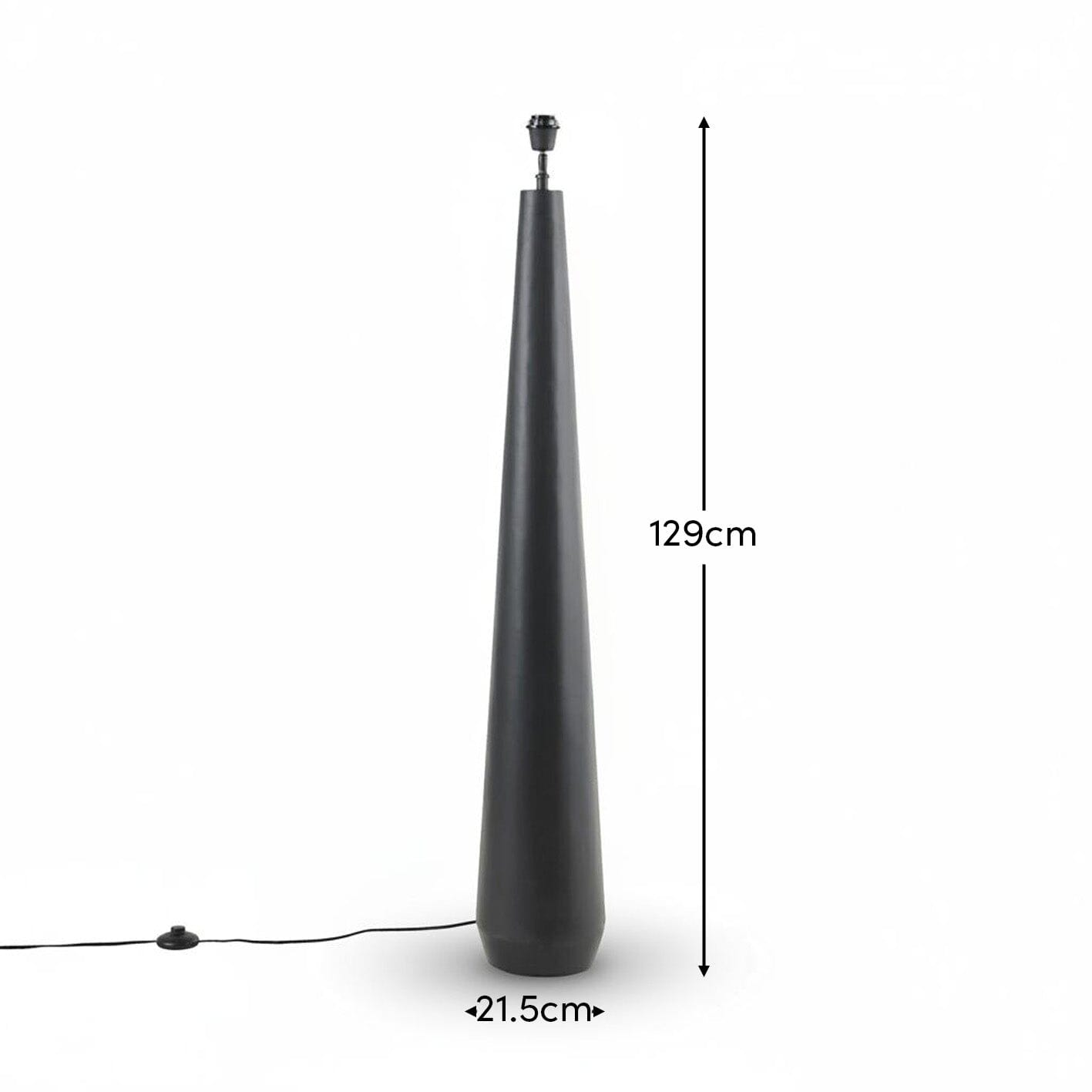 Foxcote Black Metal Floor Lamp Base - 129cm - Laura James 