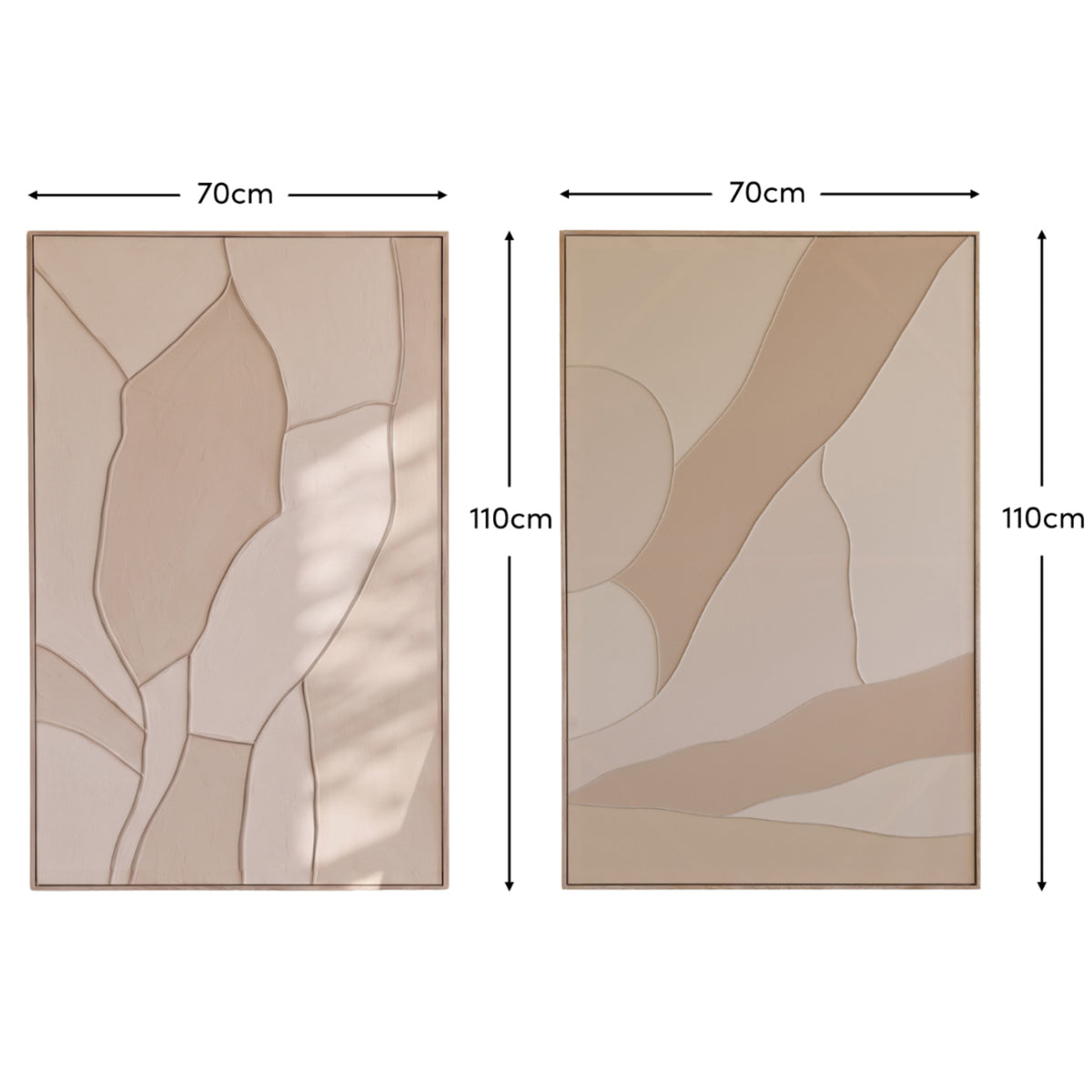 Fray 110x70cm Patchwork Wall Art - Set of 2 - Laura James 