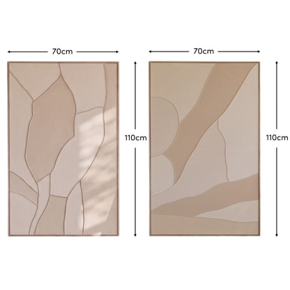 Fray 110x70cm Patchwork Wall Art - Set of 2 - Laura James 