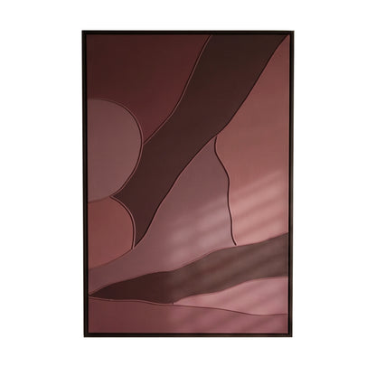 Fray 70x50cm Patchwork Wall Art II - Burgundy