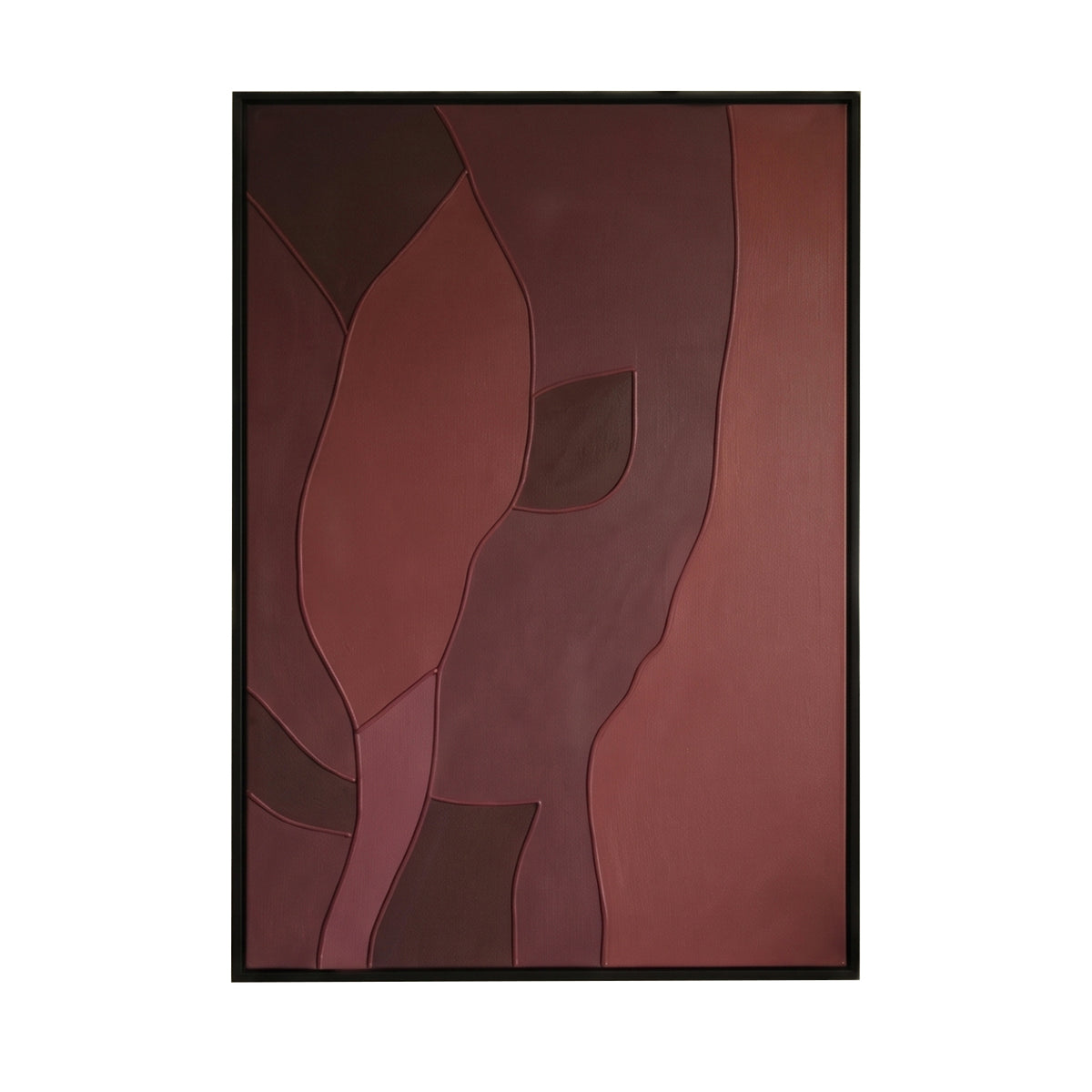 Fray 70x50cm Patchwork Wall Art III - Burgundy
