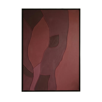 Fray 70x50cm Patchwork Wall Art III - Burgundy