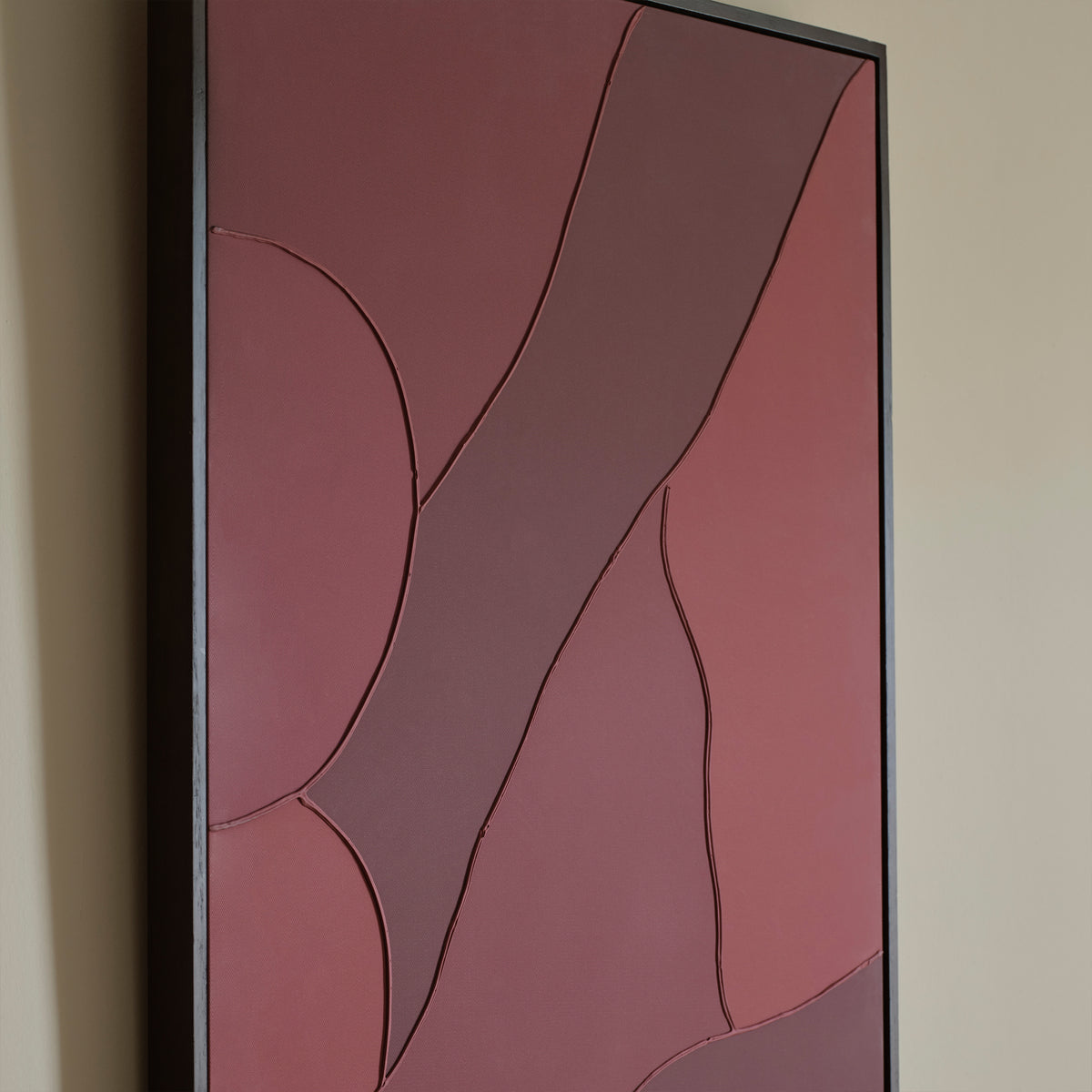 Fray 70x50cm Patchwork Wall Art II - Burgundy