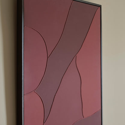 Fray 70x50cm Patchwork Wall Art II - Burgundy